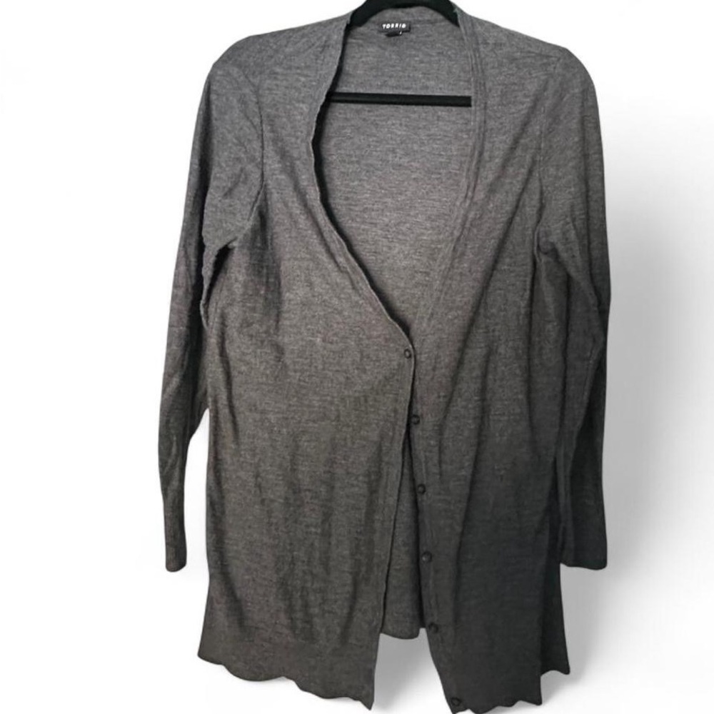 Torrid Charcoal Button-Up Cardigan
